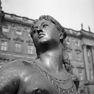 Detail of a sculpture at a fountain at Bremen, Germany 1930s. Detail of a sculpture at a fountain at Bremen, Germany 1930s.